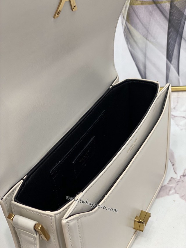 YSL专柜款女包 聖羅蘭經典款MONOGRAM金屬旋扣大號郵差包 YSL肩背斜挎包 634305  jjh1109